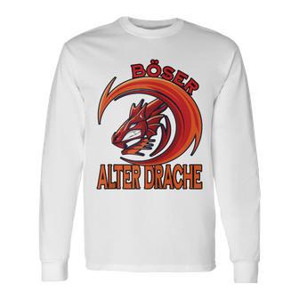 Böser Alter Drache Lustiger Totenkopf Skull Papa Raglan Langarmshirts - Geschenkecke