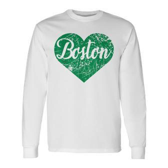 Boston Heart Long Sleeve T-Shirt - Seseable