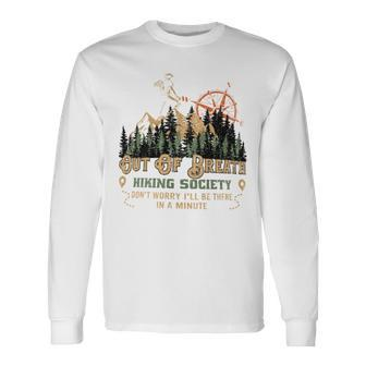 Out Of Breath Hiking Society Long Sleeve T-Shirt - Seseable