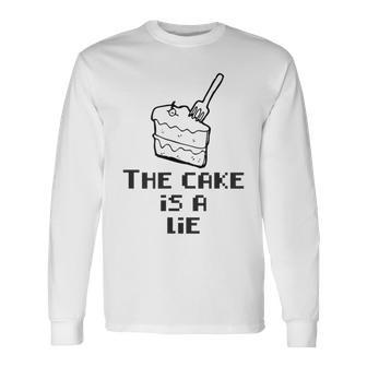 The Cake Is A Lie Portal Meme Long Sleeve T-Shirt - Monsterry