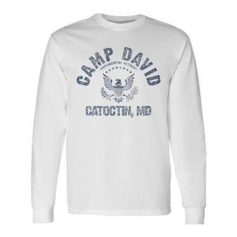 Camp David Presidential Retreat Vintage Distressed Graphic Long Sleeve T-Shirt - Monsterry UK