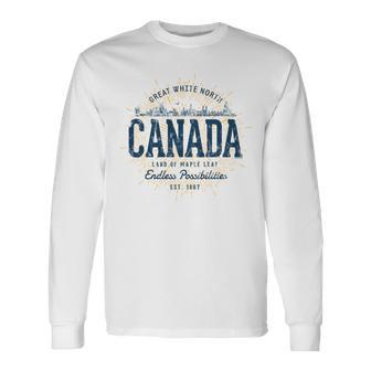 Canada Retro Style Vintage Canada Long Sleeve T-Shirt - Monsterry UK