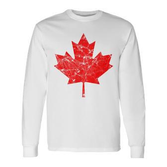 Canadian Flag Canada Flag Canadian Pride Canada Maple Leaf Long Sleeve T-Shirt - Monsterry