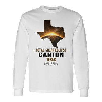 Canton Texas Total Solar Eclipse 2024 Long Sleeve T-Shirt | Mazezy