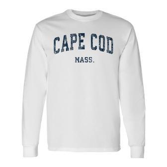 Cape Cod Massachusetts Ma Vintage Varsity Sports Navy Long Sleeve T-Shirt - Monsterry AU