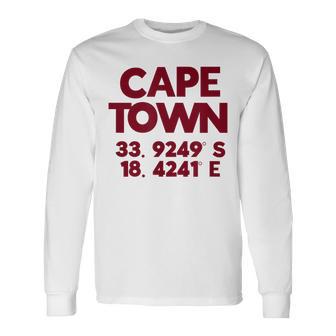 Cape Town Gps Coordinates Long Sleeve T-Shirt - Monsterry UK