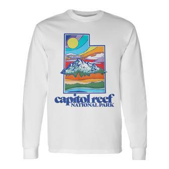 Capitol Reef National Park Utah Vintage Nature Outdoor Long Sleeve T-Shirt - Monsterry AU