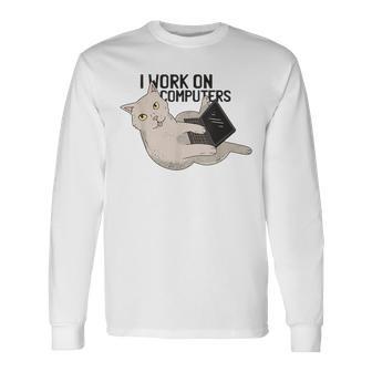 Cat Cat Kitten Programmer Computer Science Langarmshirts - Seseable