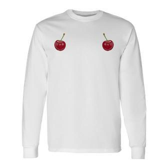 Cherry Graphic Long Sleeve T-Shirt - Seseable
