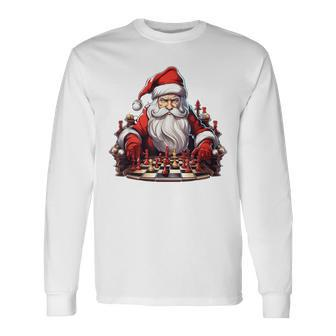 Chess Master Santa Christmas Chessboxing Chess Player Long Sleeve T-Shirt - Seseable