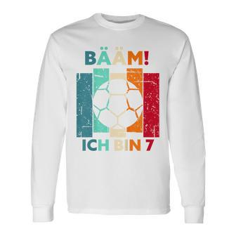 Children's Bäm Ich Bin 7 Sieben Jahre Boy 7Th Birthday Football Langarmshirts - Seseable