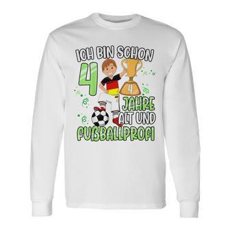 Children's Football Boy 4Th Birthday Ich Bin Schon 4 Jahre 80 Langarmshirts - Seseable