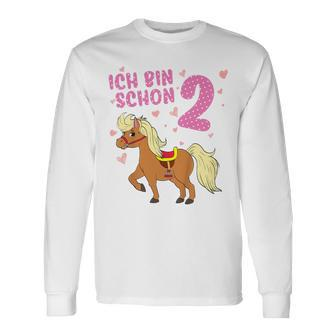 Children's Ich Bin Schon 2 Pferd Zwei Jahre Pony 2 Geburtstag Langarmshirts - Seseable