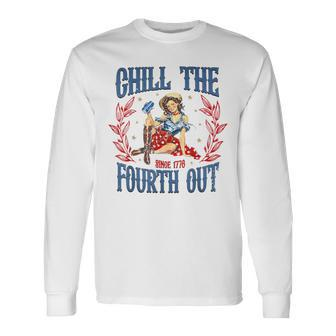 Chill The Fourth Out Retro 4Th Of July Long Sleeve T-Shirt | Mazezy DE