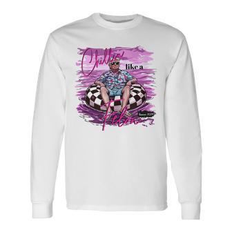 Chillin Like A Felon Retro Pink Summer Trump 2024 Long Sleeve T-Shirt - Monsterry UK