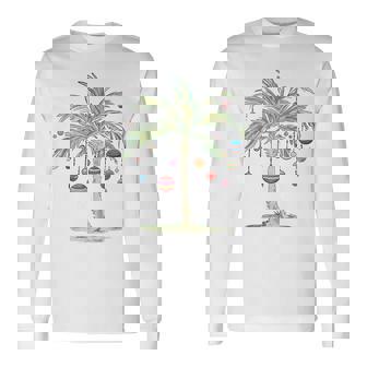 Christmas In July Aloha Tropical Xmas Holiday Beach Hawaiian Long Sleeve T-Shirt - Thegiftio