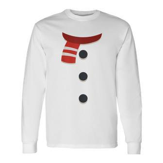 Christmas Snowman Frosty Snowman Costume Fun Snow Long Sleeve T-Shirt - Monsterry