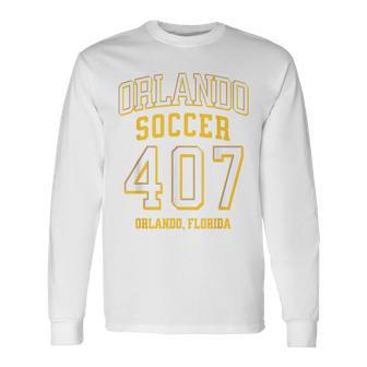 City Of Orlando Soccer Area Code 407 Collection Long Sleeve T-Shirt - Seseable