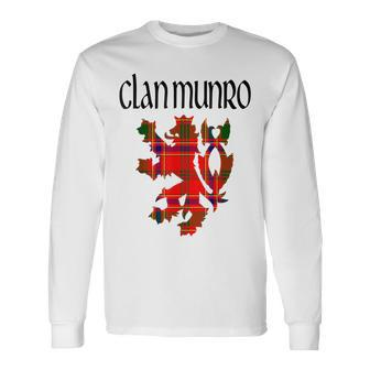 Clan Munro Tartan Scottish Family Name Scotland Pride Long Sleeve T-Shirt - Seseable