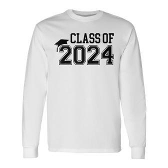 Class Of 2024 High School Senior Graduation Cap Varsity Long Sleeve T-Shirt - Monsterry AU