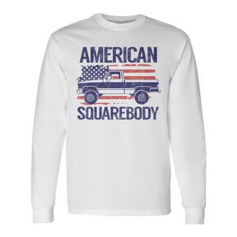 Classic C10 American Square Body Truck Usa Flag Long Sleeve T-Shirt - Monsterry DE