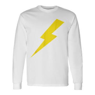 Cool Lightning Bolt Yellow Print Long Sleeve T-Shirt - Monsterry DE