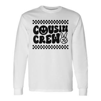 Cousin Crew Happy Face Matching Family Group Trip Vacation Long Sleeve T-Shirt - Thegiftio UK