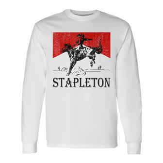Cowboy Stapleton First Name Personalized Birthday Long Sleeve T-Shirt - Seseable