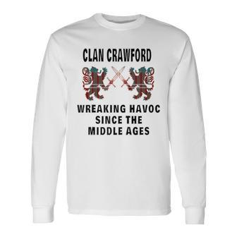 Crawford Scottish Tartan Scotland Family Clan Name Long Sleeve T-Shirt - Seseable