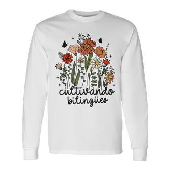 Cultivando Bilingues Dual Language Crew Bilingual Teacher Long Sleeve T-Shirt - Monsterry DE