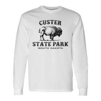Custer State Park South Dakota American Bison Souvenir Long Sleeve T-Shirt - Monsterry UK