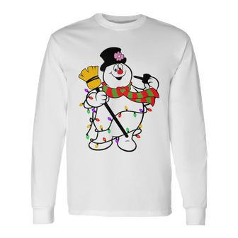 Cute Frosty Snowman Christmas Snowmen For Family Long Sleeve T-Shirt - Monsterry AU