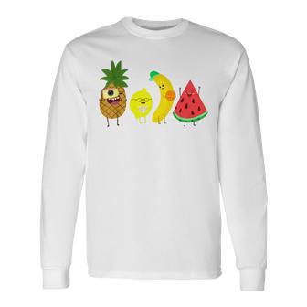 Cute Fruit Friends Family Summer Party Long Sleeve T-Shirt - Monsterry