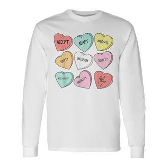 Cute Heart Valentines Day Love Special Education Teacher Long Sleeve T-Shirt - Seseable