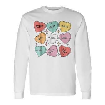Cute Heart Valentines Day Love Special Education Teacher Long Sleeve T-Shirt - Monsterry