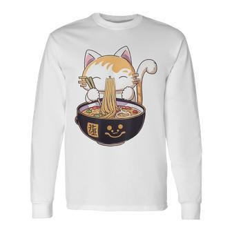 Cute Sushi Cat Kawaii Anime Neko Japanese Long Sleeve T-Shirt - Thegiftio UK