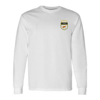 Cyprus Number 11 Soccer Flag Football Eleven Cypriot Long Sleeve T-Shirt - Thegiftio UK