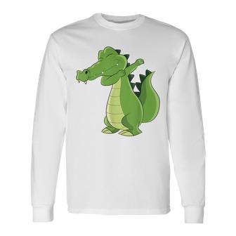 Dabbing Crocodile Dabbendes Crocodile Langarmshirts - Seseable