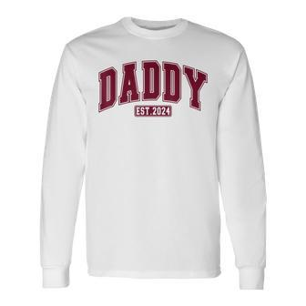 Dad Est 2024 First Dad Father's Day 2024 New Daddy Long Sleeve T-Shirt - Thegiftio UK