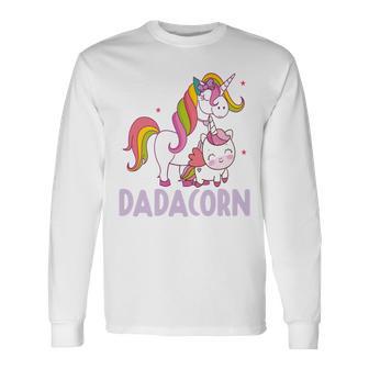 Dadacorn Einhorn Papa Und Baby Weihnachten Papa Langarmshirts - Geschenkecke