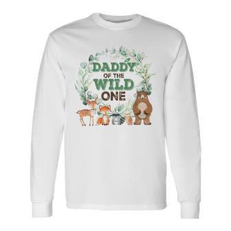 Daddy Of The Wild One Birthday Woodland Safari Jungle Long Sleeve T-Shirt - Monsterry DE