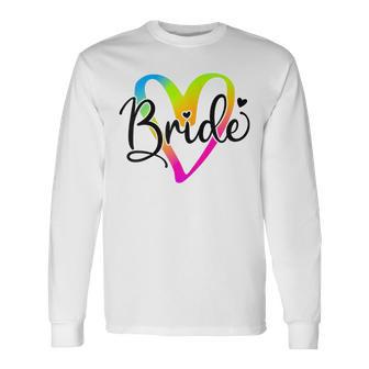 Damen Braut 2024 Junggesellinnenabschied Regenbogen Braut To Be Hochzeit Langarmshirts - Geschenkecke