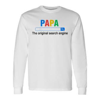 Damen Papa Die Original-Suchmaschine Lustigeratertag Mit-Ausschnitt Langarmshirts - Geschenkecke