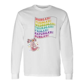 Dare To Be Yourself Every Day Cute Pride Lgbtq Axolotl Long Sleeve T-Shirt - Monsterry CA