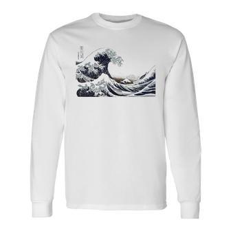 Die Große Welle Vor Kanagawa Hokusai Langarmshirts - Seseable