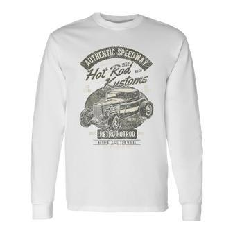 Distressed Retro Classic Car Vintage Hot Rod Long Sleeve T-Shirt - Monsterry AU
