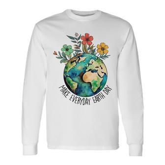 Earth Day 2024 Earth Day Make Everyday Earth Day Long Sleeve T-Shirt | Mazezy