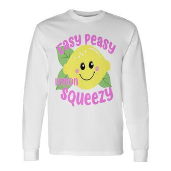Easy Peasy Lemon Squeezy Fun Summertime Lemonade Lover Long Sleeve T-Shirt - Monsterry CA