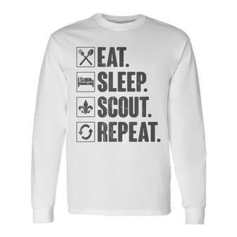 Eat Sleep Scout Repeat Scouting Lover Long Sleeve T-Shirt - Monsterry AU