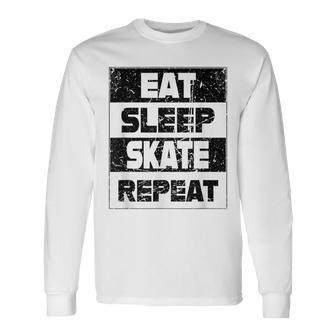 Eat Sleep Skate Repeat Langarmshirts - Seseable